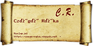 Czégé Réka névjegykártya